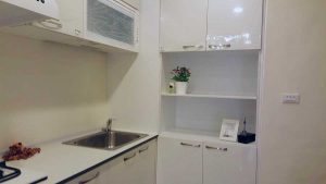 白色一字型廚具+冰箱上櫃+電器櫃 E004 ukikit.com